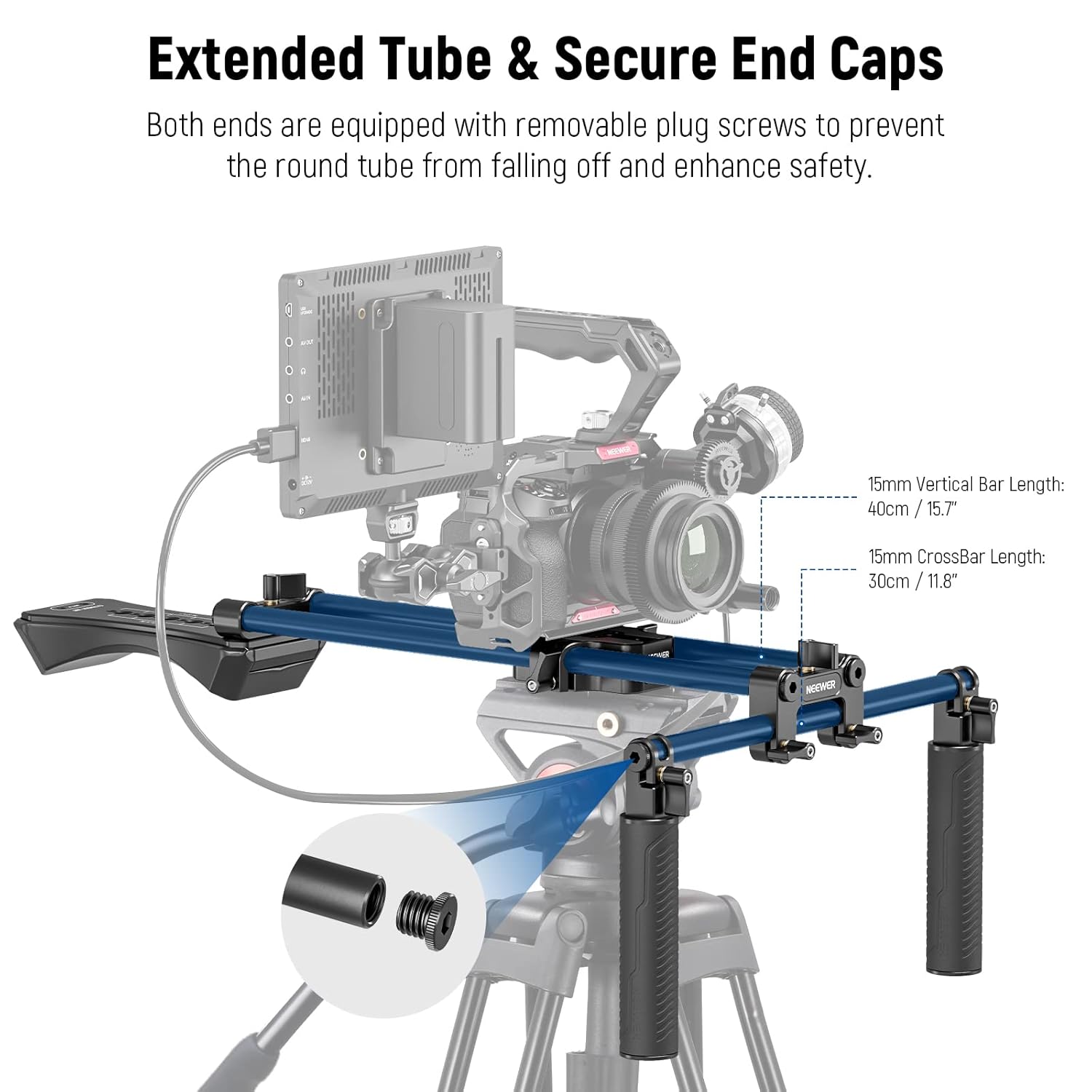 NEEWER NEEWER Universal Shoulder Rig Kit 15mm Rod Support System for DSLR Camcorder Filmmaking Compatible with SmallRig Follow Focus and Matte Box - View 5 of 9