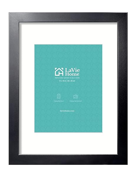 LaVie Home LaVie Home 14x18 White Poster Frame for 12x16 Pictures with Mat or 14x18 Without Mat Sturdy Design Polished Plexiglass Horizontal Vertical Format
