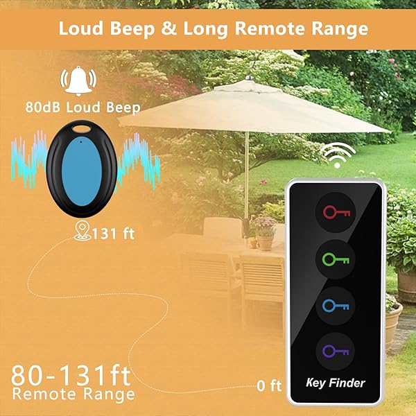 Jegoteer Lost Remote Finder: Key Tracker with 131ft Range & LED Light - Easily Locate Keys & Remotes! - View 5 of 8