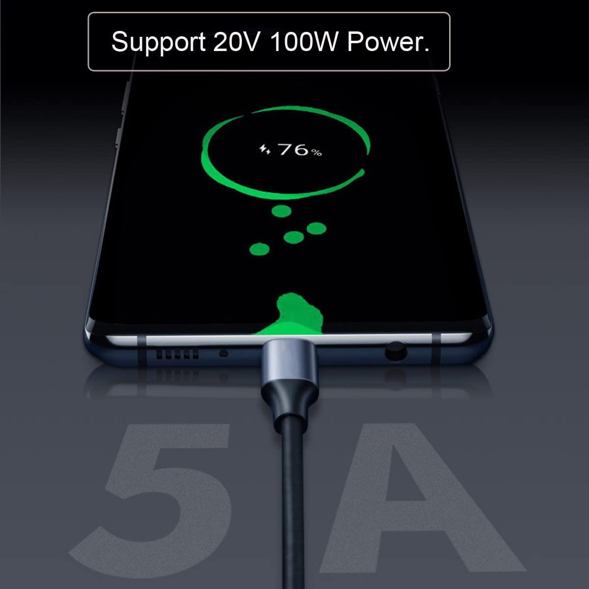 cablecc Cablecc Type-C USB-C Male to Male USB3.1 10Gbps 100W Data Cable for Laptop and Phone 100CM - View 5 of 9