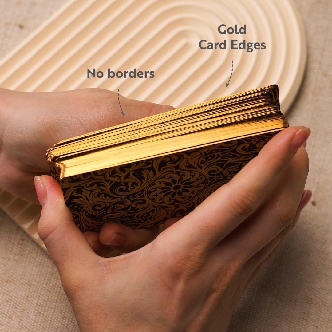 CRAFTERIAN CRAFTERIAN Classic Tarot Set 78 Gold Edged Cards with Guidebook Ideal for Beginners Sleek Light Deck Comprehensive Manual Authentic Experience - View 2 of 8