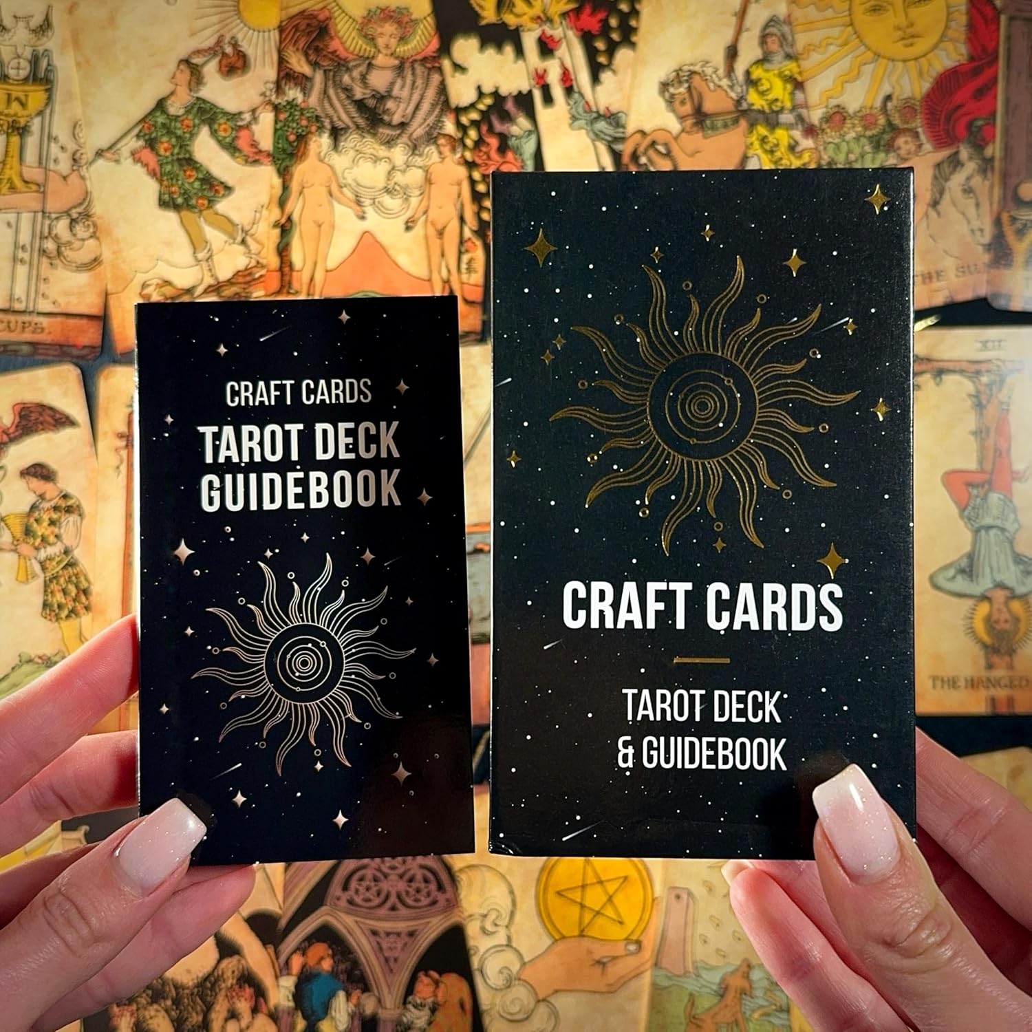 CRAFTERIAN CRAFTERIAN Classic Tarot Set 78 Gold Edged Cards with Guidebook Ideal for Beginners Sleek Light Deck Comprehensive Manual Authentic Experience - View 7 of 8
