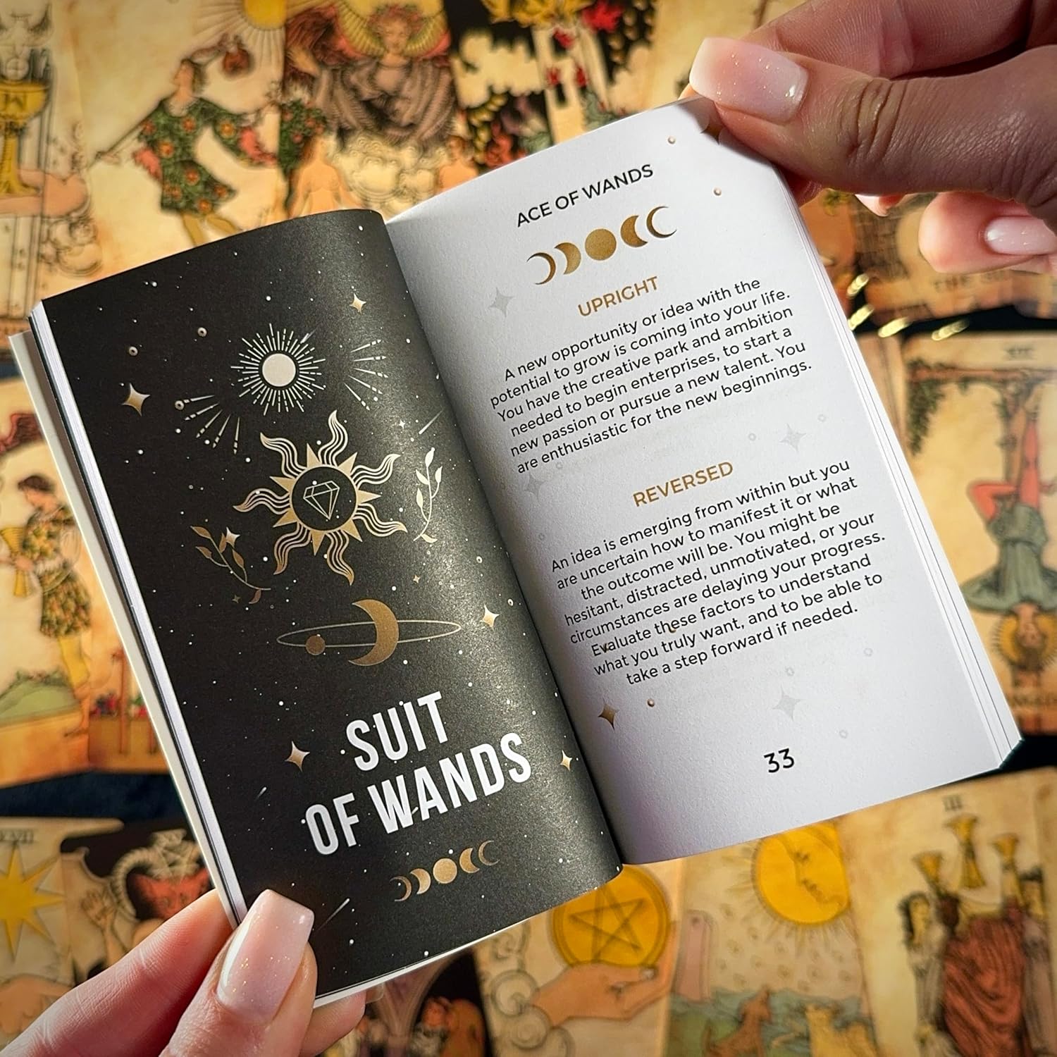 CRAFTERIAN CRAFTERIAN Classic Tarot Set 78 Gold Edged Cards with Guidebook Ideal for Beginners Sleek Light Deck Comprehensive Manual Authentic Experience - View 8 of 8