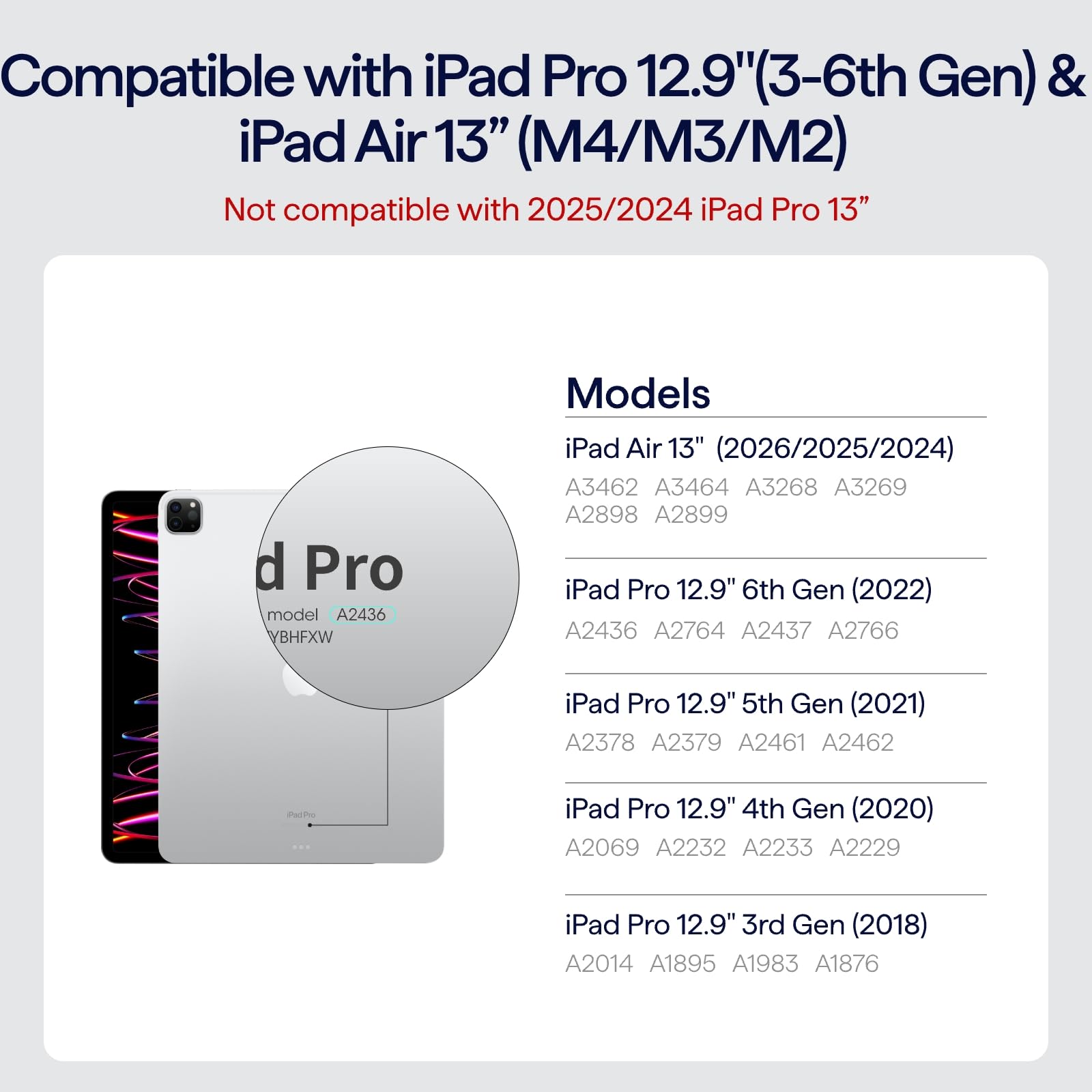 pitaka PITAKA iPad Pro 12.9 Case Lightweight Magnetic Cover for iPad Air M3 M2 13 Inch and iPad Pro 12.9 with 4 Standing Angles White - View 2 of 9