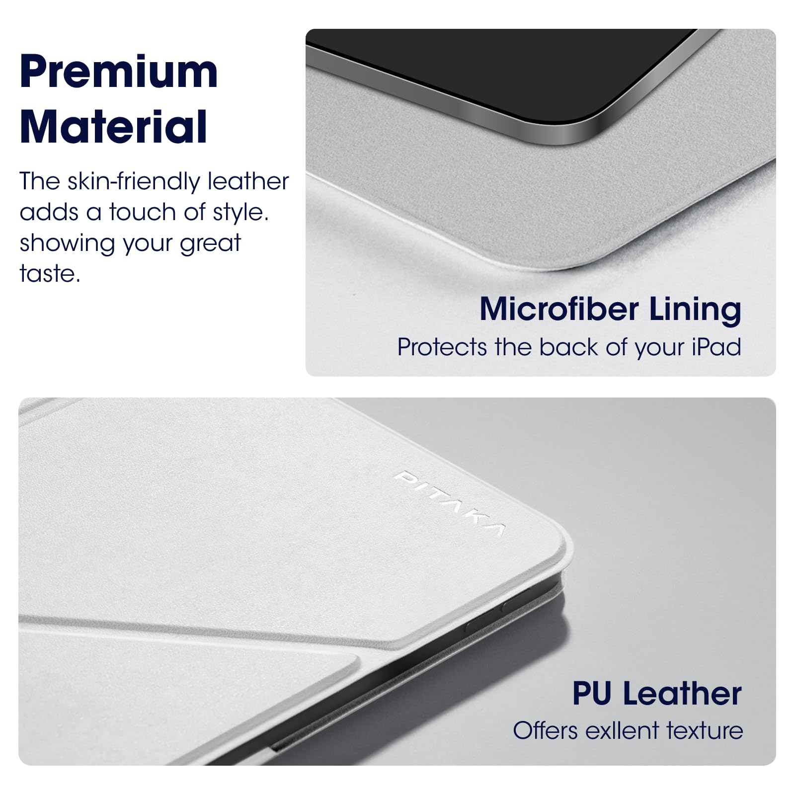 pitaka PITAKA iPad Pro 12.9 Case Lightweight Magnetic Cover for iPad Air M3 M2 13 Inch and iPad Pro 12.9 with 4 Standing Angles White - View 8 of 9