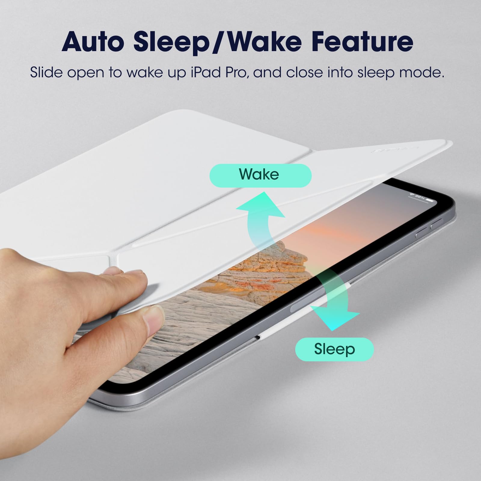 pitaka PITAKA iPad Pro 12.9 Case Lightweight Magnetic Cover for iPad Air M3 M2 13 Inch and iPad Pro 12.9 with 4 Standing Angles White - View 9 of 9