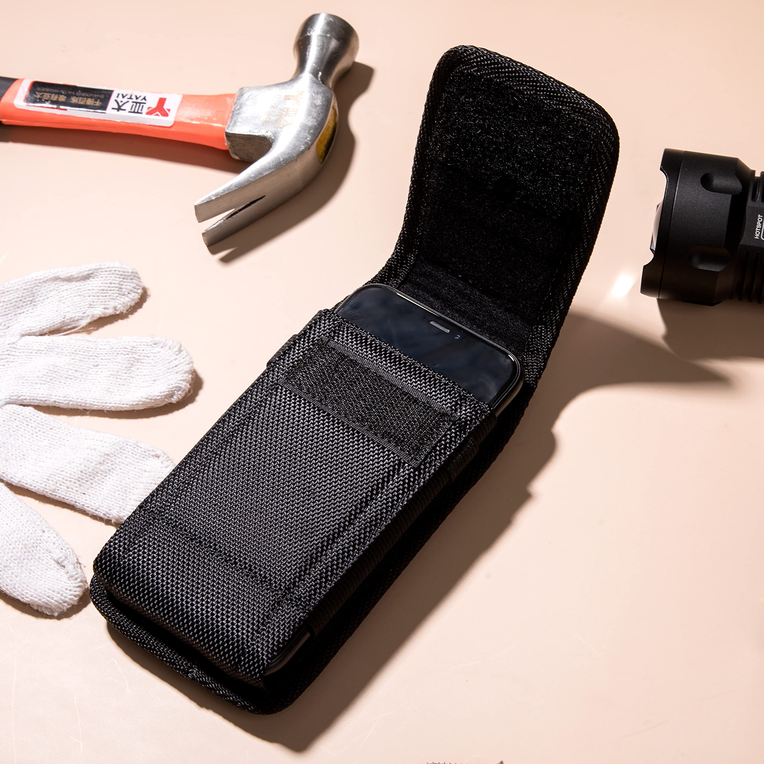 BOMEA Cell Phone Holster for Samsung Galaxy Ultra S25 S24 S23 S22 S21 and Note 20, Belt Clip Phone Case for Men, Rugged Nylon Vertical Pouch, Fits - View 4 of 7