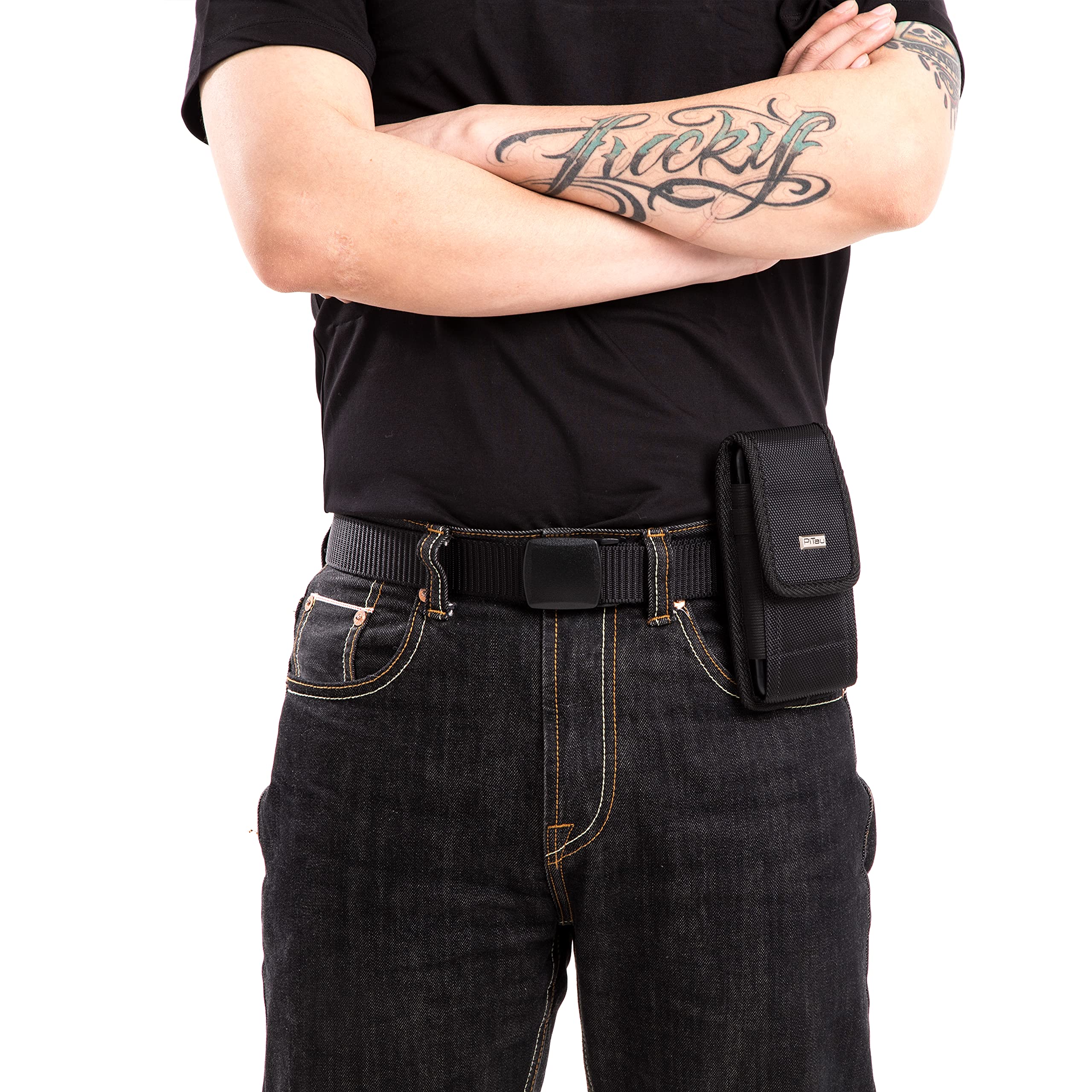 BOMEA Cell Phone Holster for Samsung Galaxy Ultra S25 S24 S23 S22 S21 and Note 20, Belt Clip Phone Case for Men, Rugged Nylon Vertical Pouch, Fits - View 6 of 7