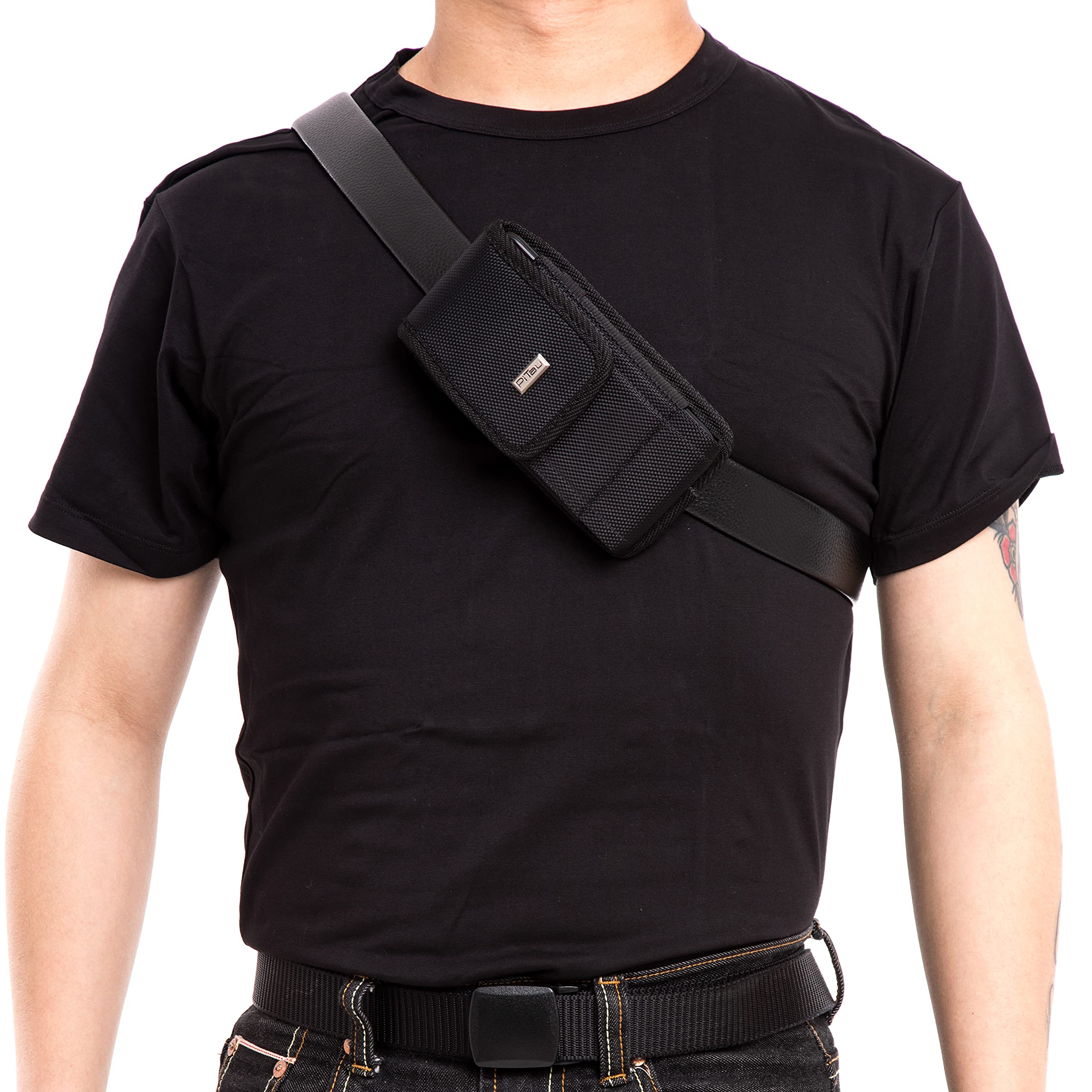 BOMEA Cell Phone Holster for Samsung Galaxy Ultra S25 S24 S23 S22 S21 and Note 20, Belt Clip Phone Case for Men, Rugged Nylon Vertical Pouch, Fits - View 7 of 7