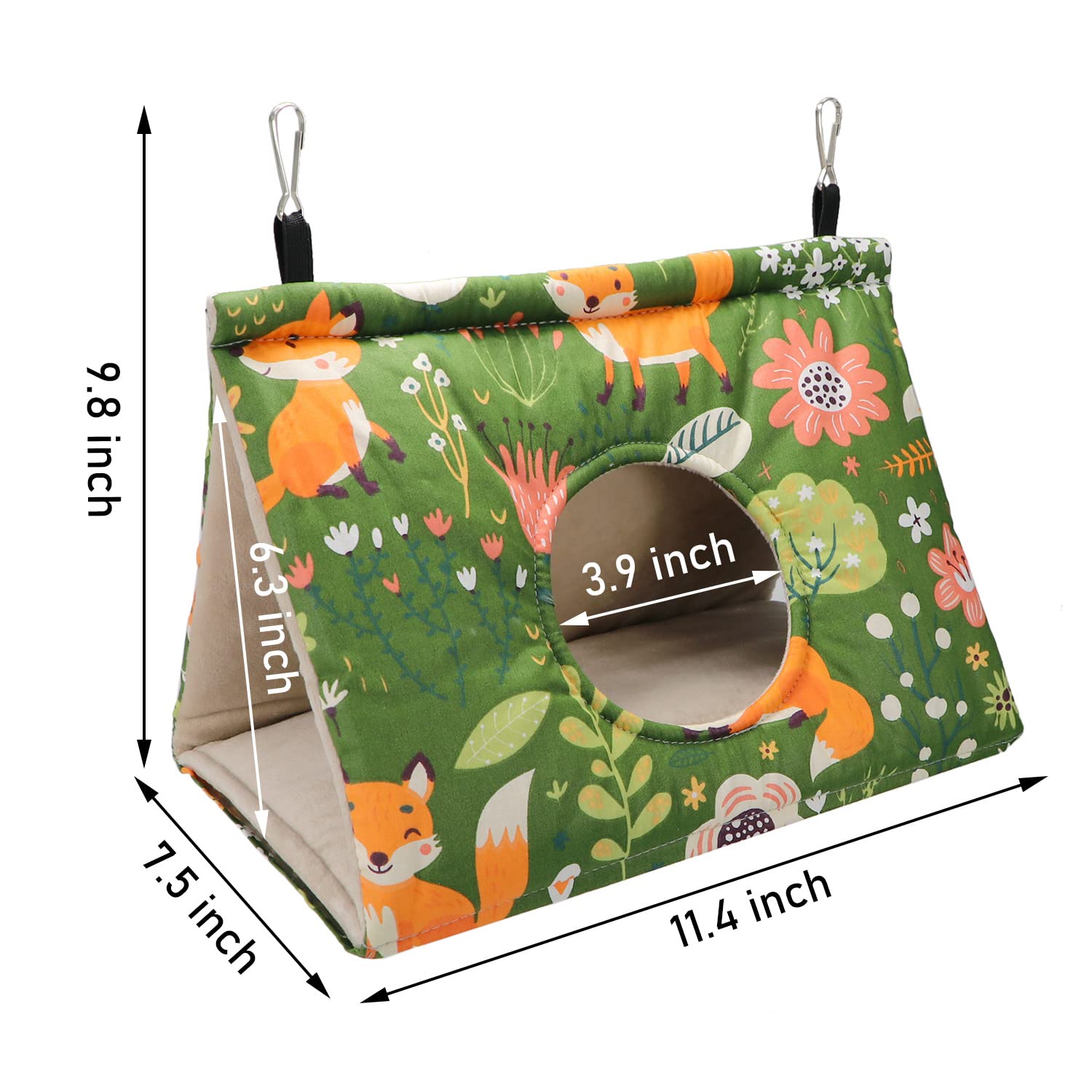 Wontee Wontee Bird Nest House Winter Warm Snuggle Hut for Parakeets Caique Senegal Quaker Parrots Cockatiels Conures Large Green - View 5 of 7