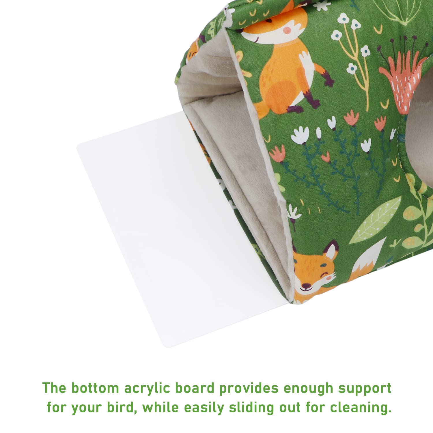 Wontee Wontee Bird Nest House Winter Warm Snuggle Hut for Parakeets Caique Senegal Quaker Parrots Cockatiels Conures Large Green - View 6 of 7