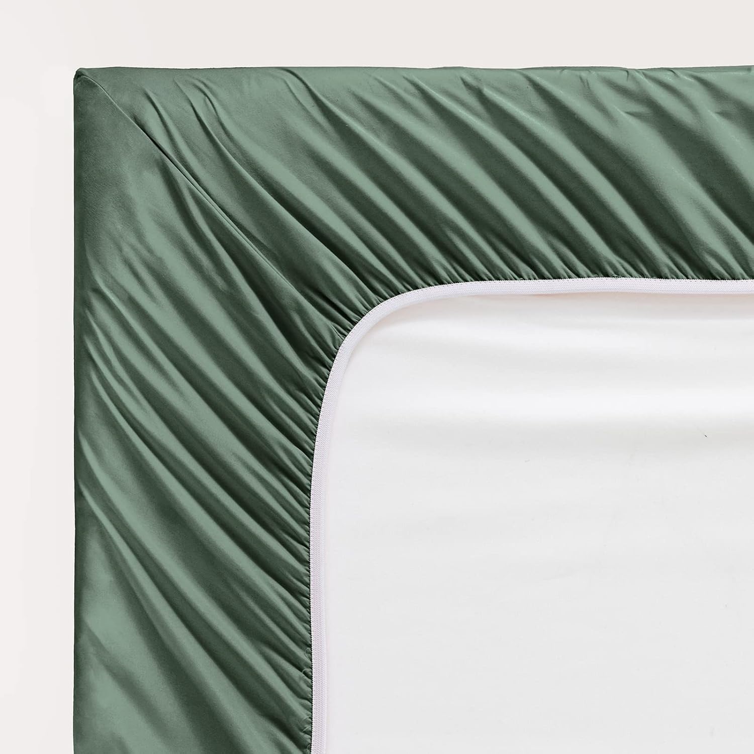 Horbaunal Horbaunal Green King Size Sheet Set 4 Piece Luxury Bedding 1800 Thread Count Soft Microfiber 16 Inch Deep Pocket Wrinkle Resistant - View 6 of 9