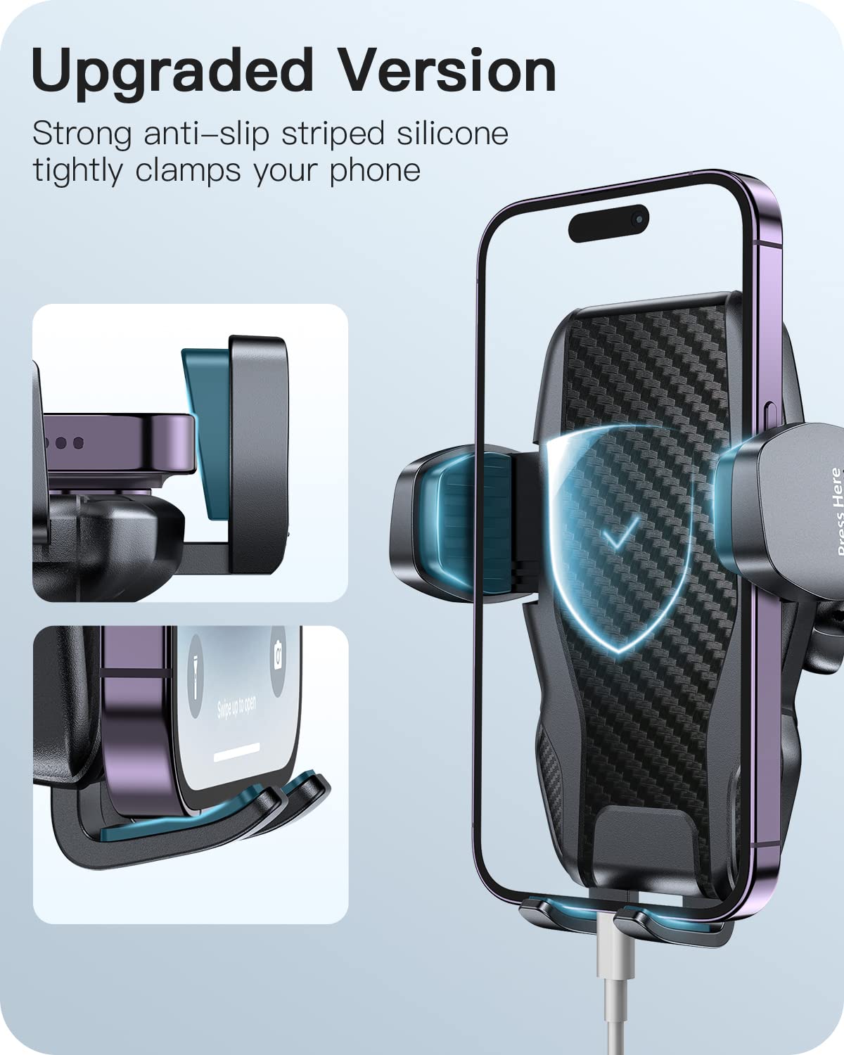 APPS2Car Car Phone Holder Mount Gooseneck Dashboard Windshield Suction Cup Phone Mount Anti-Shake Stabilizer Phone Car Cradle Compatible with All - View 2 of 7