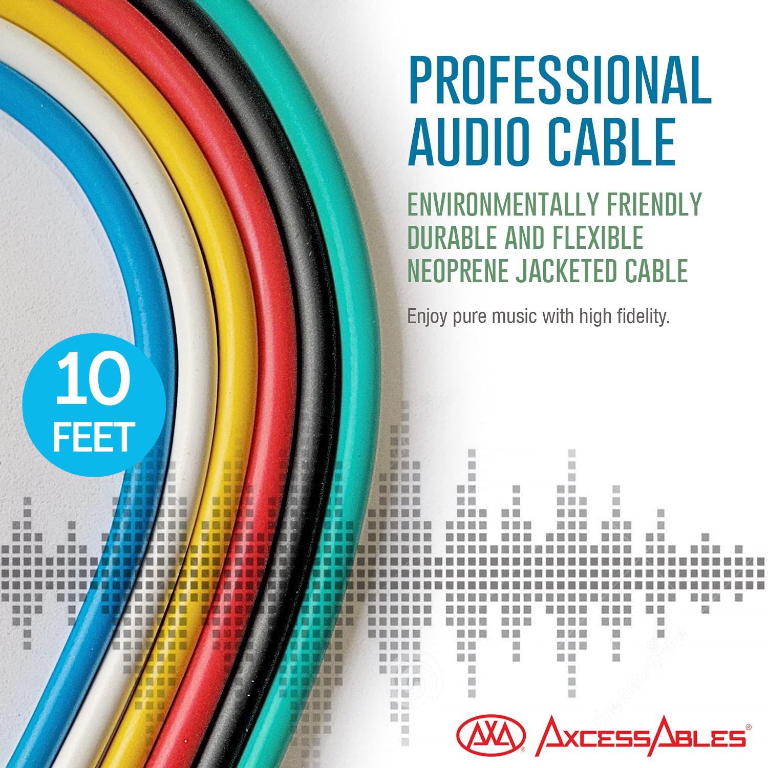 AxcessAbles 10ft 1 4" TRS to 1 4" Balanced Stereo Patch Cables - 6 Pack | 6.35mm TRS Speaker Patch Cords - View 3 of 8