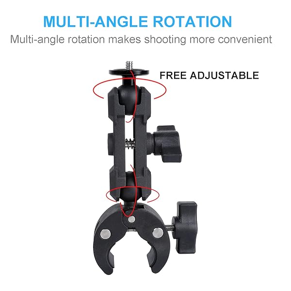 PellKing PellKing Camera Motorcycle Mount for Insta360 Go 3,X4/X3/X2,360 Rotation Metal Action Camera Clamp Holder with 1/4Thread for Moto Bike Bicycle Handlebar, for Insta360 One Go 3,X3/X2/X - View 6 of 10