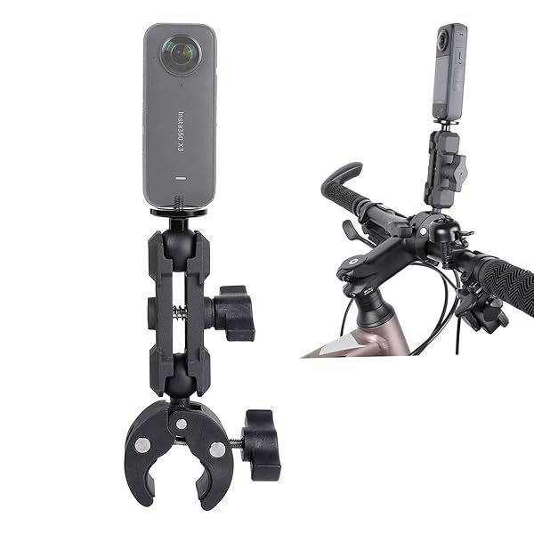 PellKing PellKing Camera Motorcycle Mount for Insta360 Go 3,X4/X3/X2,360 Rotation Metal Action Camera Clamp Holder with 1/4Thread for Moto Bike Bicycle Handlebar, for Insta360 One Go 3,X3/X2/X - View 3 of 10