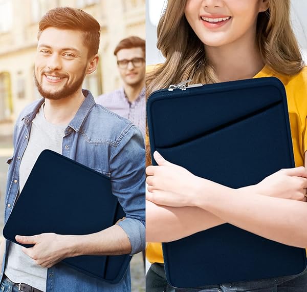 Askuko Durable 14 Inch Laptop Case Sleeve Shockproof Protective Bag for MacBook Air Pro HP Asus Lenovo Dark Blue - View 9 of 9