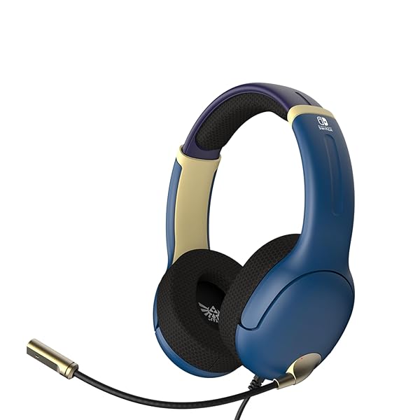 PDP Buy PDP Gaming AIRLITE Wired Stereo Headset - Noise-Cancelling Mic for Nintendo Switch & OLED - Legend of Zelda Hyrule Blue