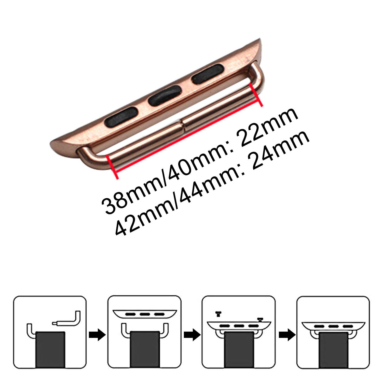 OMECKY OMECKY Watch Band Connectors Adapter for Apple Watch Ultra Series 10 9 8 7 6 5 4 SE 3 2 1 Compatible with All Sizes - View 4 of 6