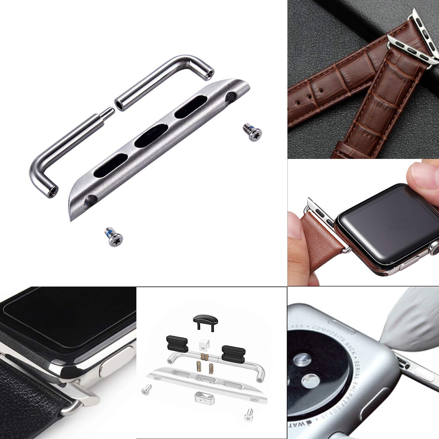 OMECKY OMECKY Watch Band Connectors Adapter for Apple Watch Ultra Series 10 9 8 7 6 5 4 SE 3 2 1 Compatible with All Sizes - View 5 of 6