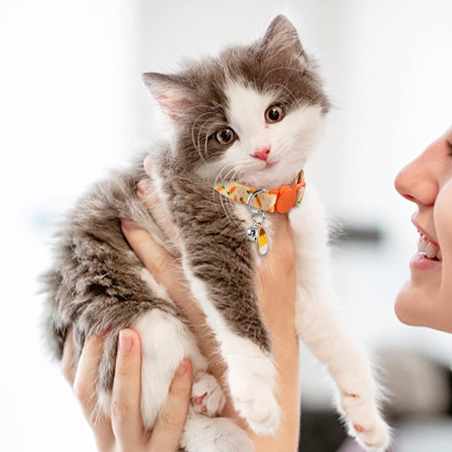 CooShou CooShou 4PCS Easter Cat Breakaway Collars with Bells and Egg Pendants Adjustable for Kittens and Small Dogs - View 6 of 7