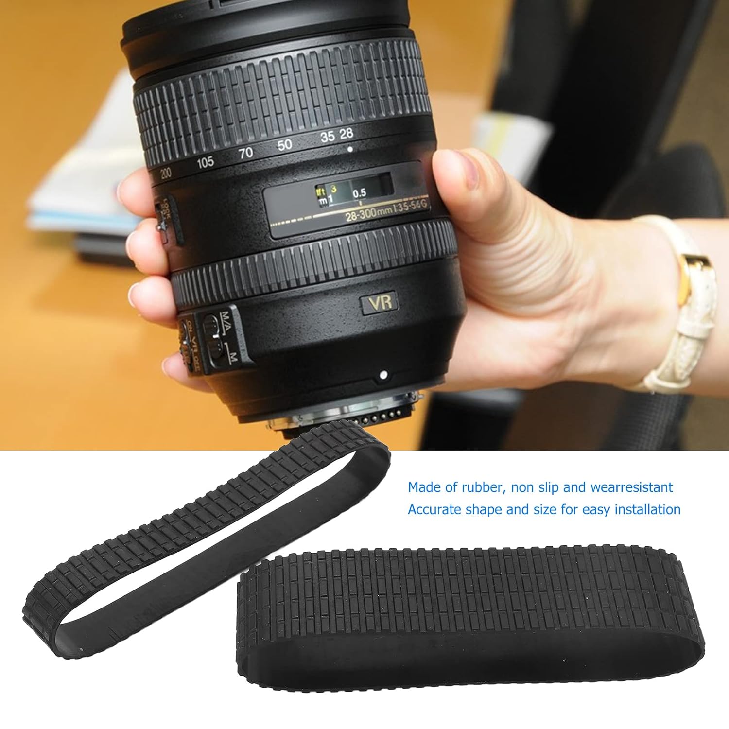 Heayzoki 2PCS Lens Zoom Grip Rubber Ring Replacement for AF S 28-300mm f3.5-5.6G ED Focus and Zoom Control - View 2 of 9