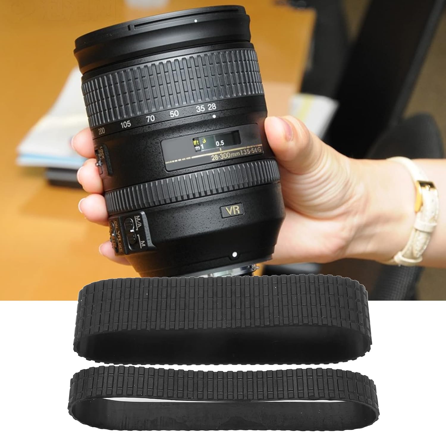 Heayzoki 2PCS Lens Zoom Grip Rubber Ring Replacement for AF S 28-300mm f3.5-5.6G ED Focus and Zoom Control - View 5 of 9