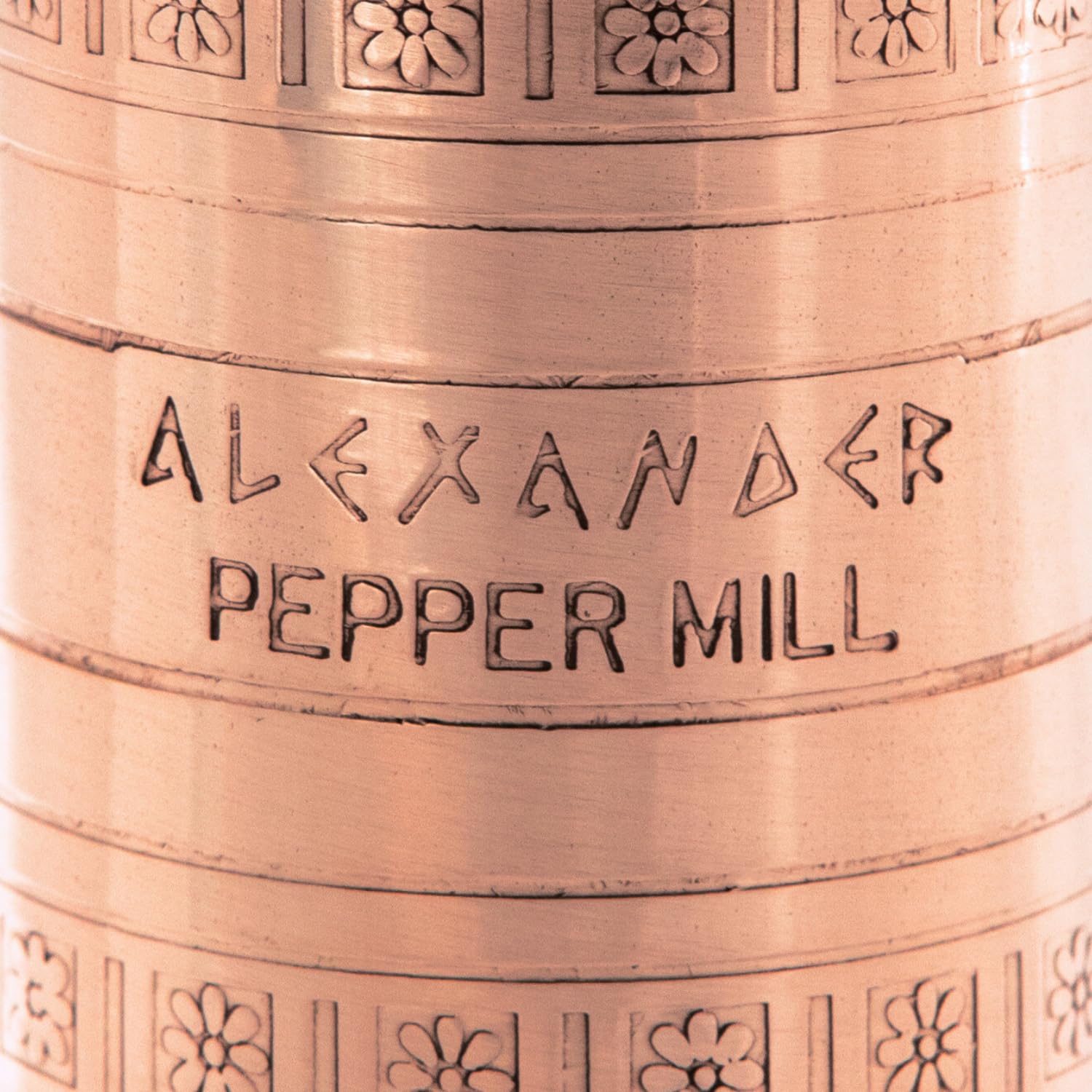 Alexander Home Alexander Home Original Greek Pepper Mill 8 Inch Tall European Grinder with Crank Handle Manual Refillable Copper - View 3 of 6