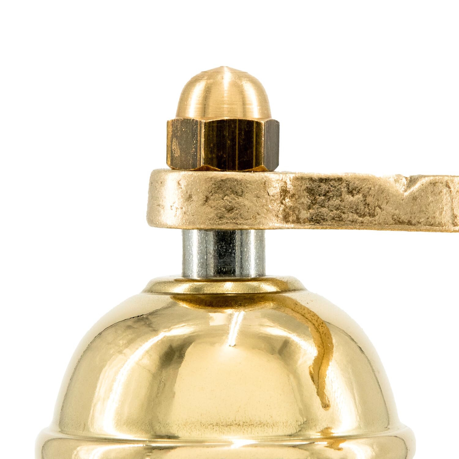 Alexander Home Alexander Home 9 Inch Greek Pepper Mill Manual Grinder with Crank Handle Refillable Brass European Design - View 5 of 8