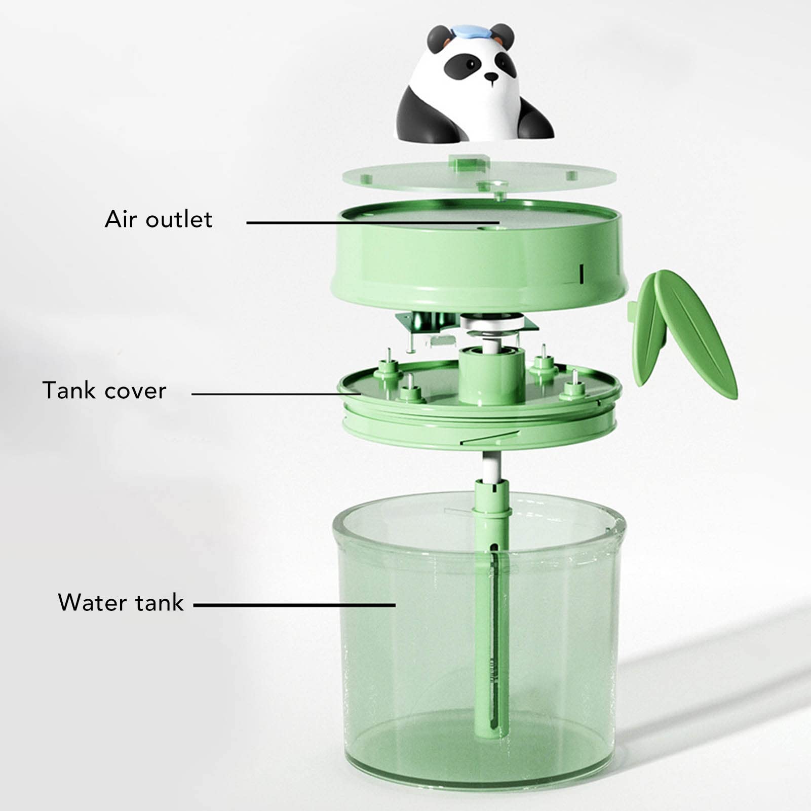 TOPINCN TOPINCN Mini Panda Humidifier USB Powered Portable Air Diffuser for Desk Bedroom Home 510ml Cute Design Air Purifier - View 3 of 9
