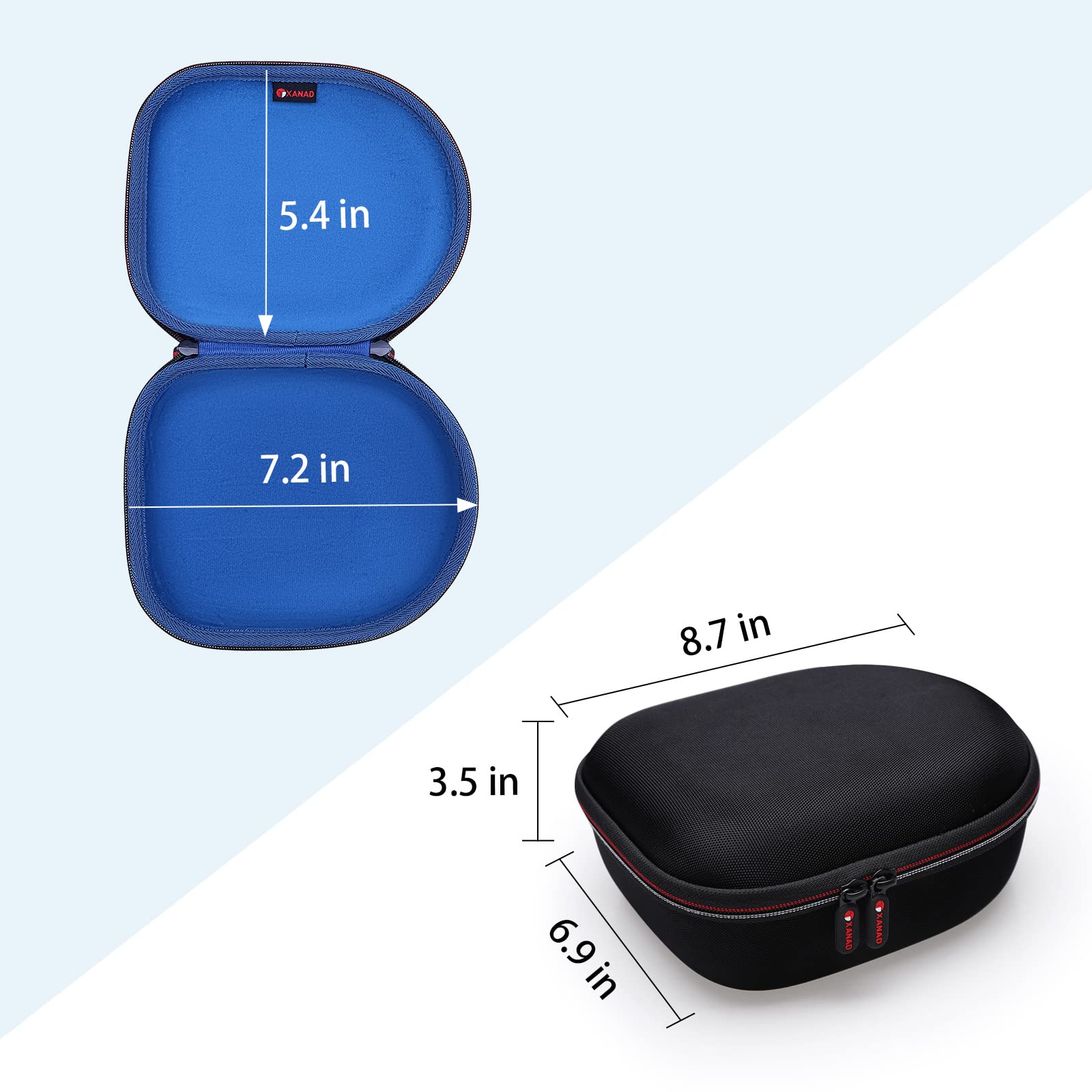 Headphone Headset Case for Beats, Sony, Raycon, JBL, OneOdio, TOZO, SteelSeries, Jabra, Audio-Technica and Sennheiser Headphones?Outer Black+Inner - View 2 of 4