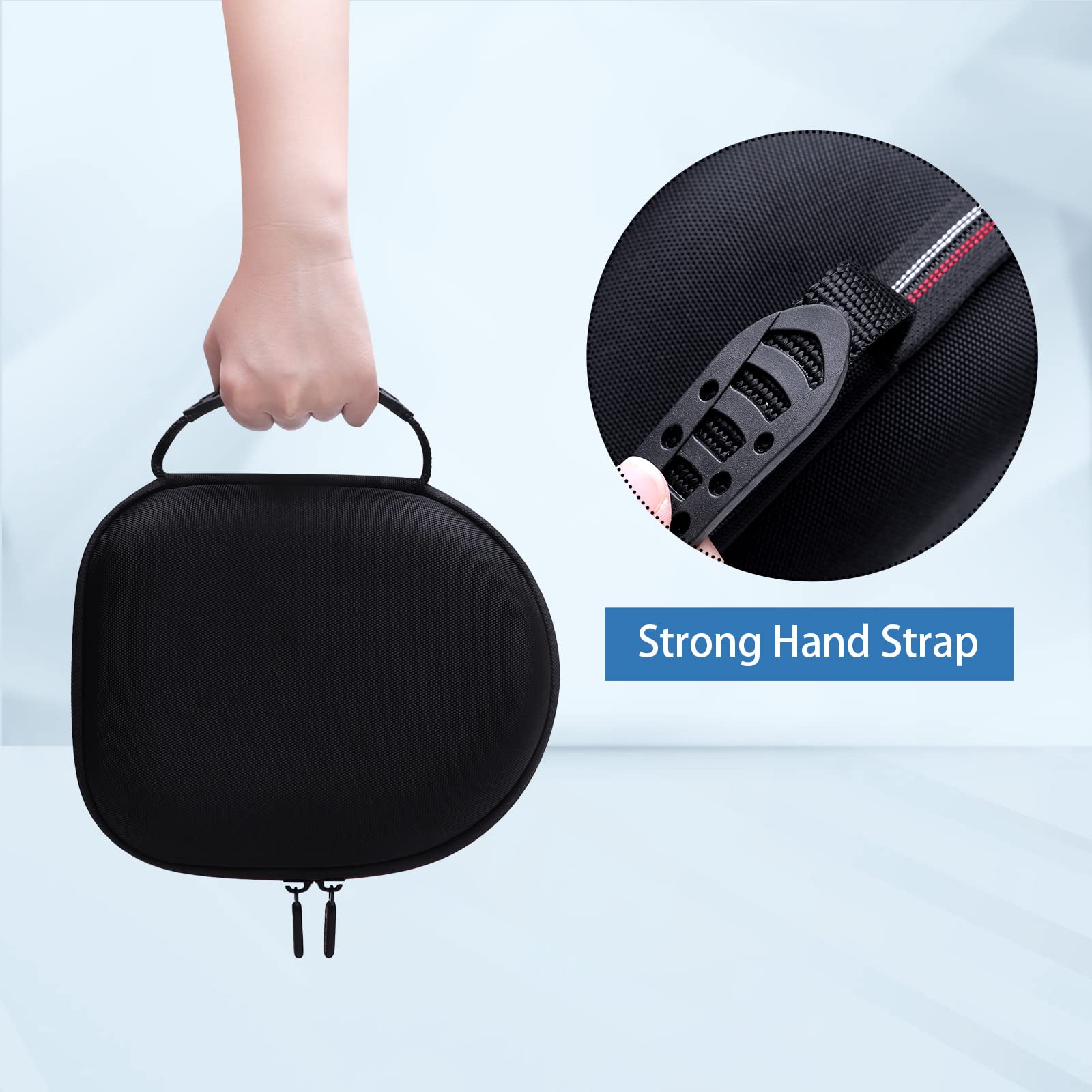 Headphone Headset Case for Beats, Sony, Raycon, JBL, OneOdio, TOZO, SteelSeries, Jabra, Audio-Technica and Sennheiser Headphones?Outer Black+Inner - View 3 of 4