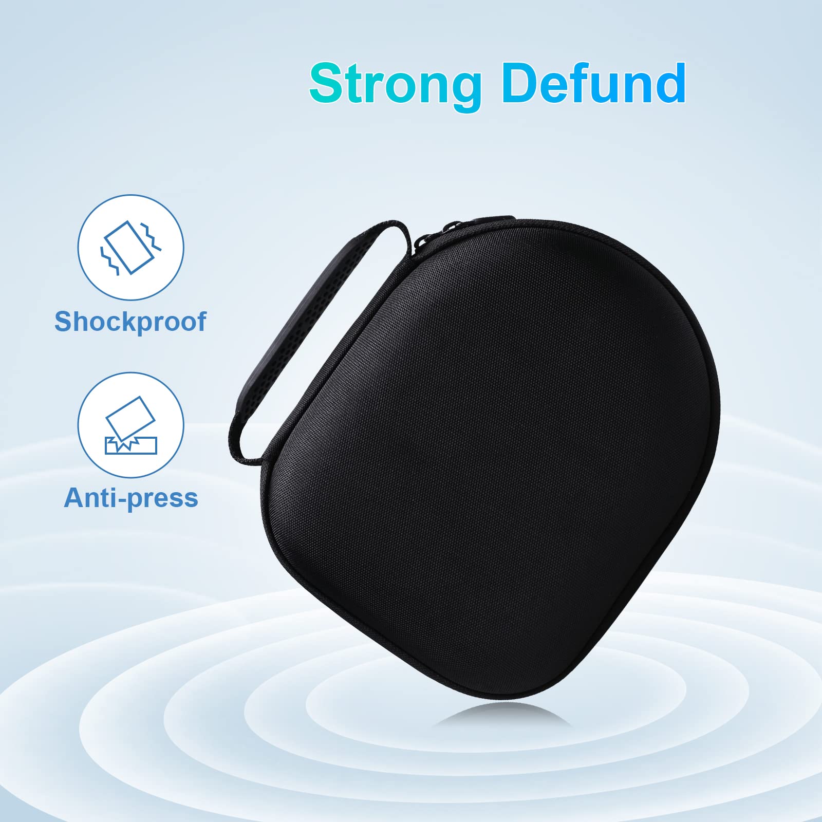 Headphone Headset Case for Beats, Sony, Raycon, JBL, OneOdio, TOZO, SteelSeries, Jabra, Audio-Technica and Sennheiser Headphones?Outer Black+Inner - View 4 of 4