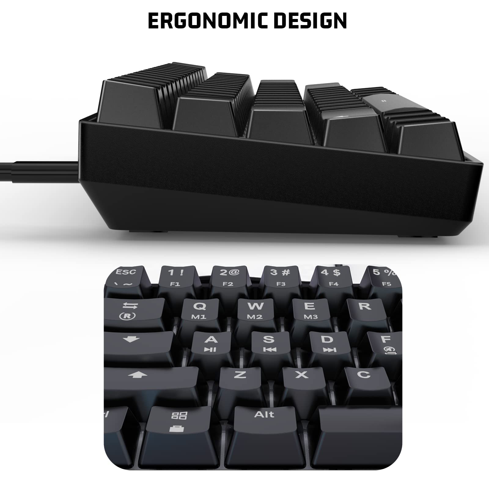 targeal 60% Mechanical Gaming Keyboard - 61 Keys Yellow Switch Quiet Office Computer Keyboard - Multi Color RGB Rainbow Led Backlit - Programmable - View 7 of 9