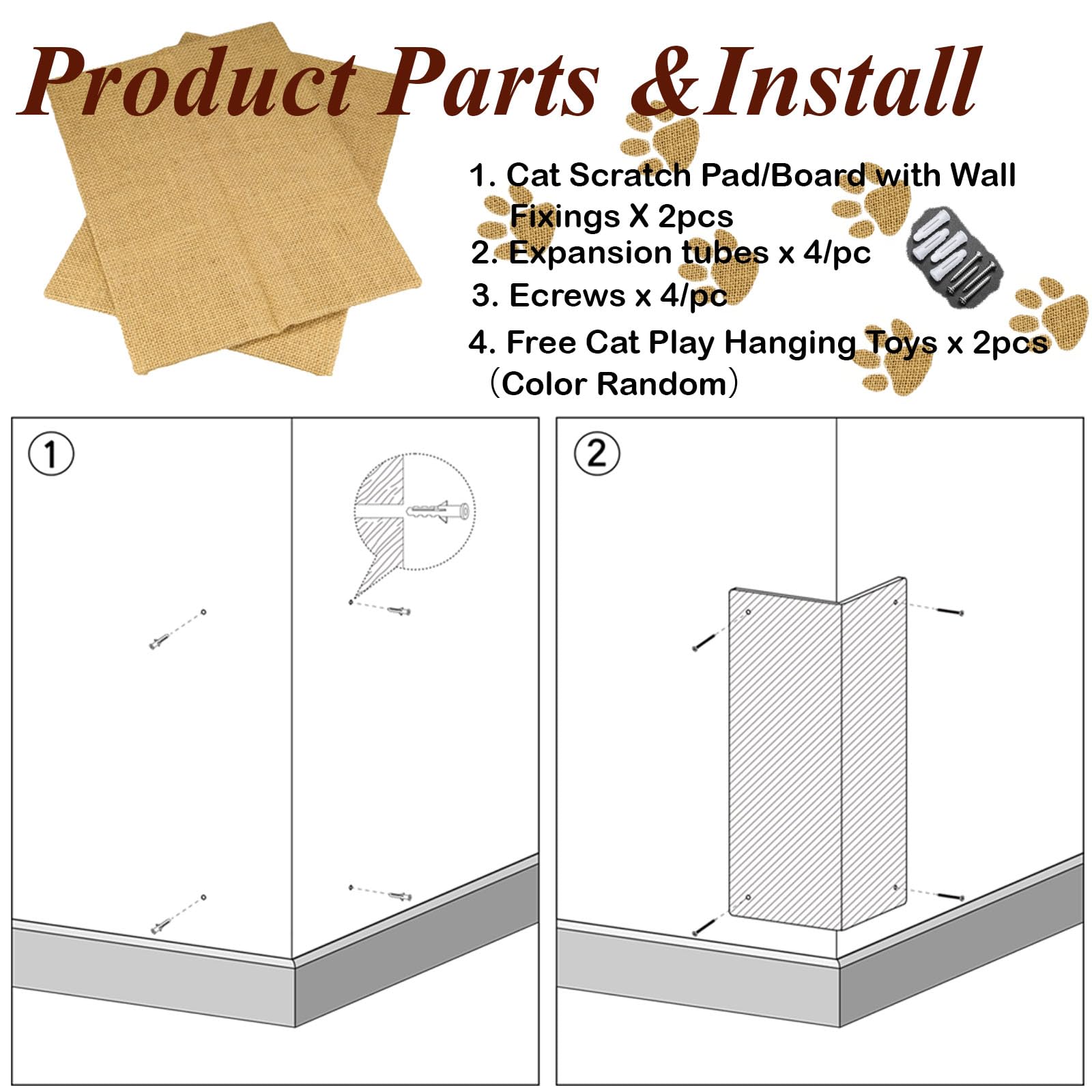 Hutpet Hutpet 2Pcs Foldable Cat Scratcher Board Sofa Wall Corner Pads Horizontal Scratchers for Indoor Cats Furniture Protection - View 3 of 7