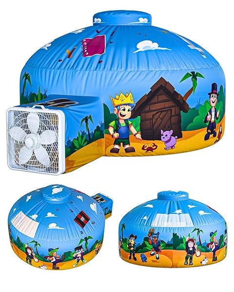 Skywin Skywin Air Tent Playhouse for Kids - Inflatable 77x50 Inches Easy Setup & Storage (Fan Not Included) - Perfect Blox-Style Fun!