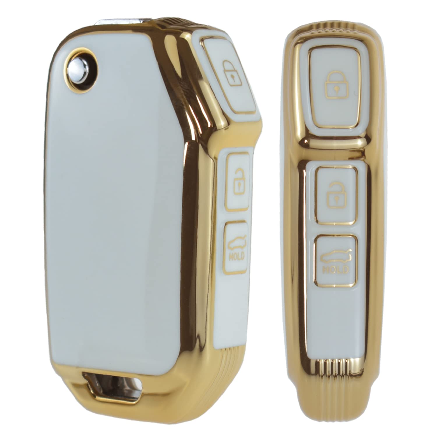 ontto 3-Button Key Fob Protector with Keychain Compatible with Kia Flip Folding Remote Soft TPU Key Skin Case for Forte Seltos Soul Sportage Sorento - View 4 of 5