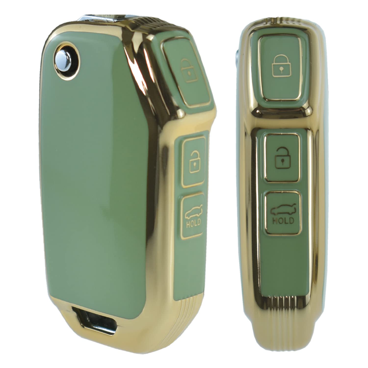 ontto 3-Button Key Fob Holder with Keychain Compatible with Kia Flip Folding Remote TPU Car Key Glove for Forte Seltos Soul Sportage Sorento Cerato - View 4 of 5