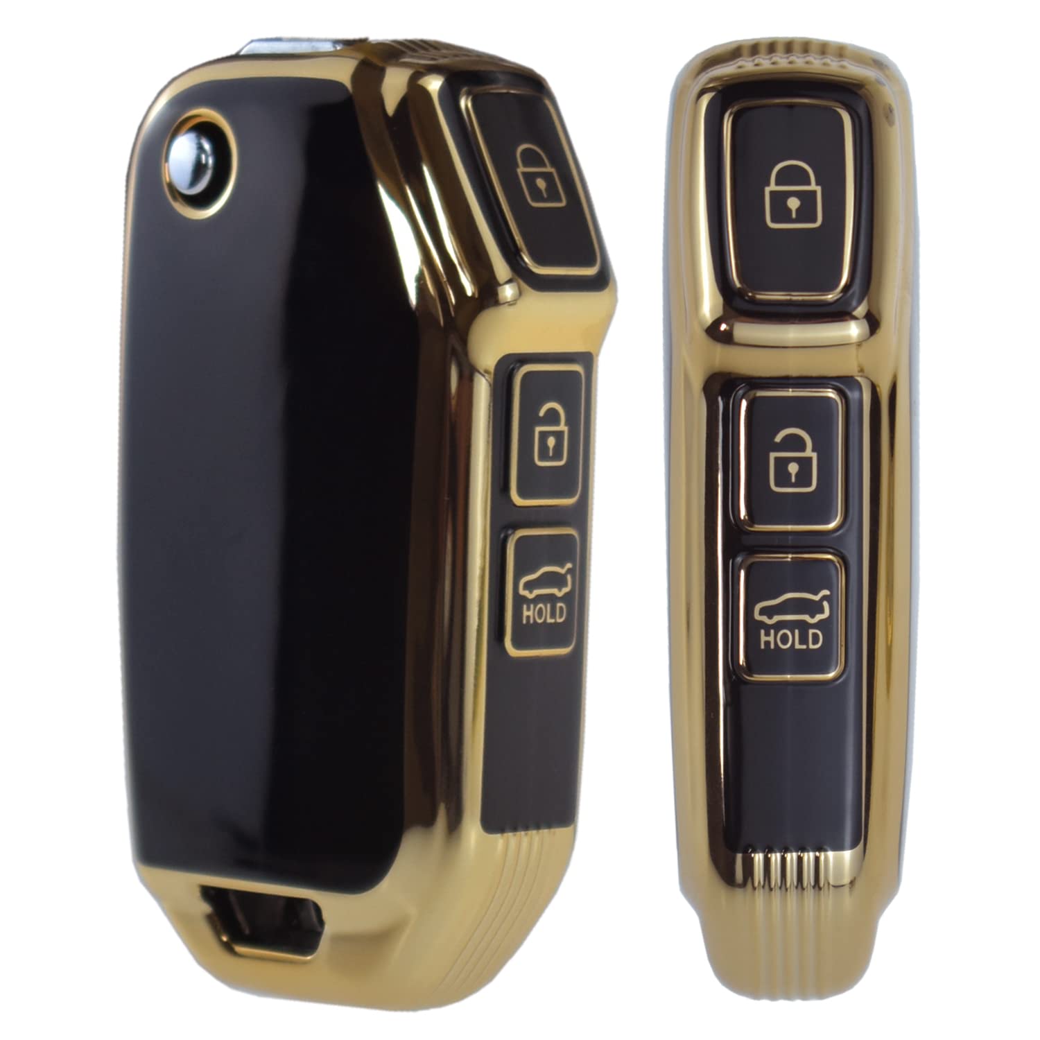 ontto 3-Button Key Fob Protector with Keychain Compatible with Kia Flip Folding Remote Soft TPU Key Skin Case for Forte Seltos Soul Sportage Sorento - View 4 of 5