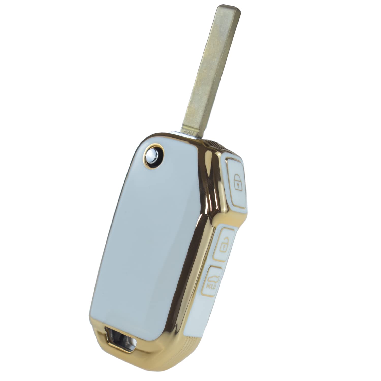 ontto 3-Button Key Fob Cover with Keychain Compatible with Kia Flip Folding Remote TPU Car Key Case for Forte Seltos Soul Sportage Sorento Cerato - View 3 of 4