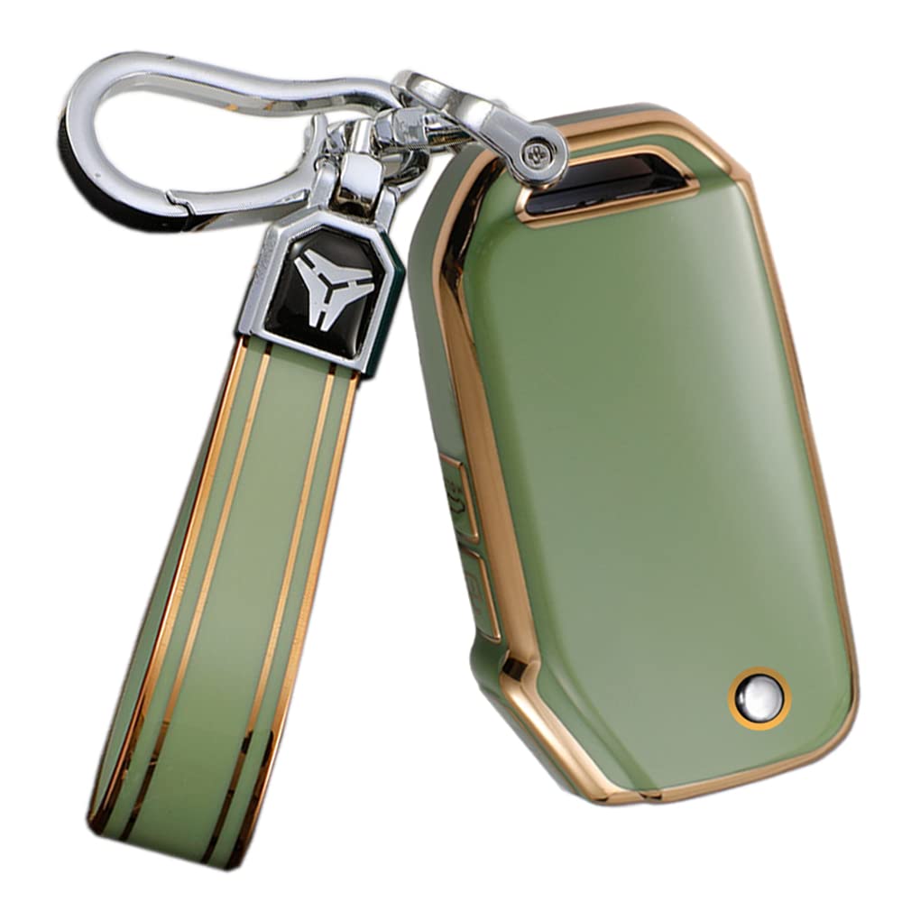 ontto 3-Button Key Fob Protector with Keychain Compatible with Kia Flip Folding Remote Soft TPU Key Skin Case for Forte Seltos Soul Sportage Sorento