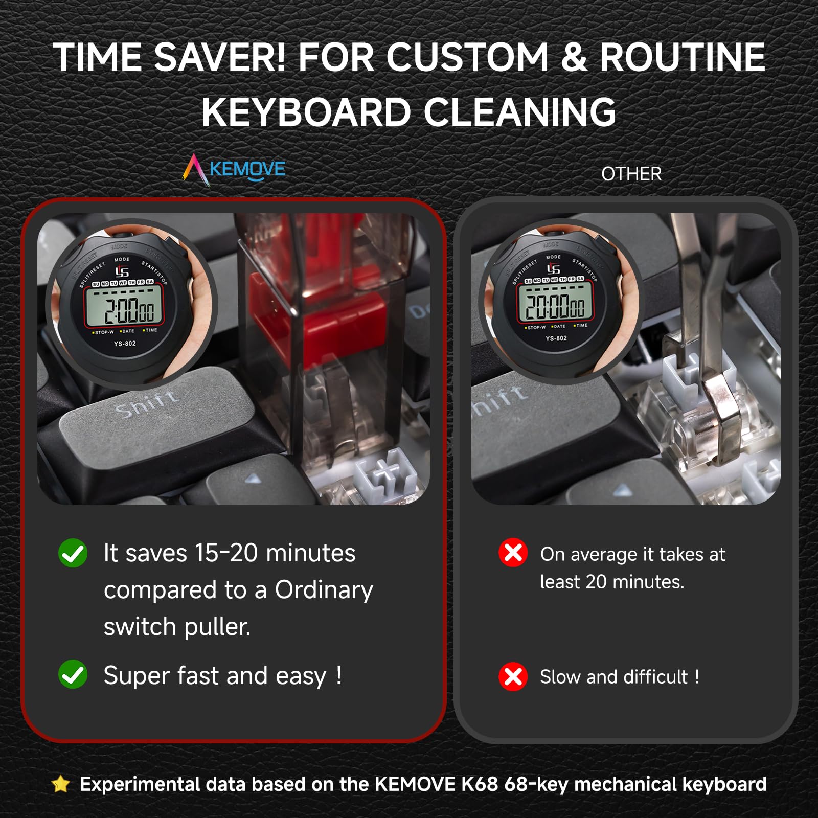 KEMOVE P10 2-in-1 Switch Puller Keycap Puller for Mechanical Keyboard, 304 Stainless Steel Key Switch Keycap Puller, Easily Remove and Replace Gaming - View 3 of 6