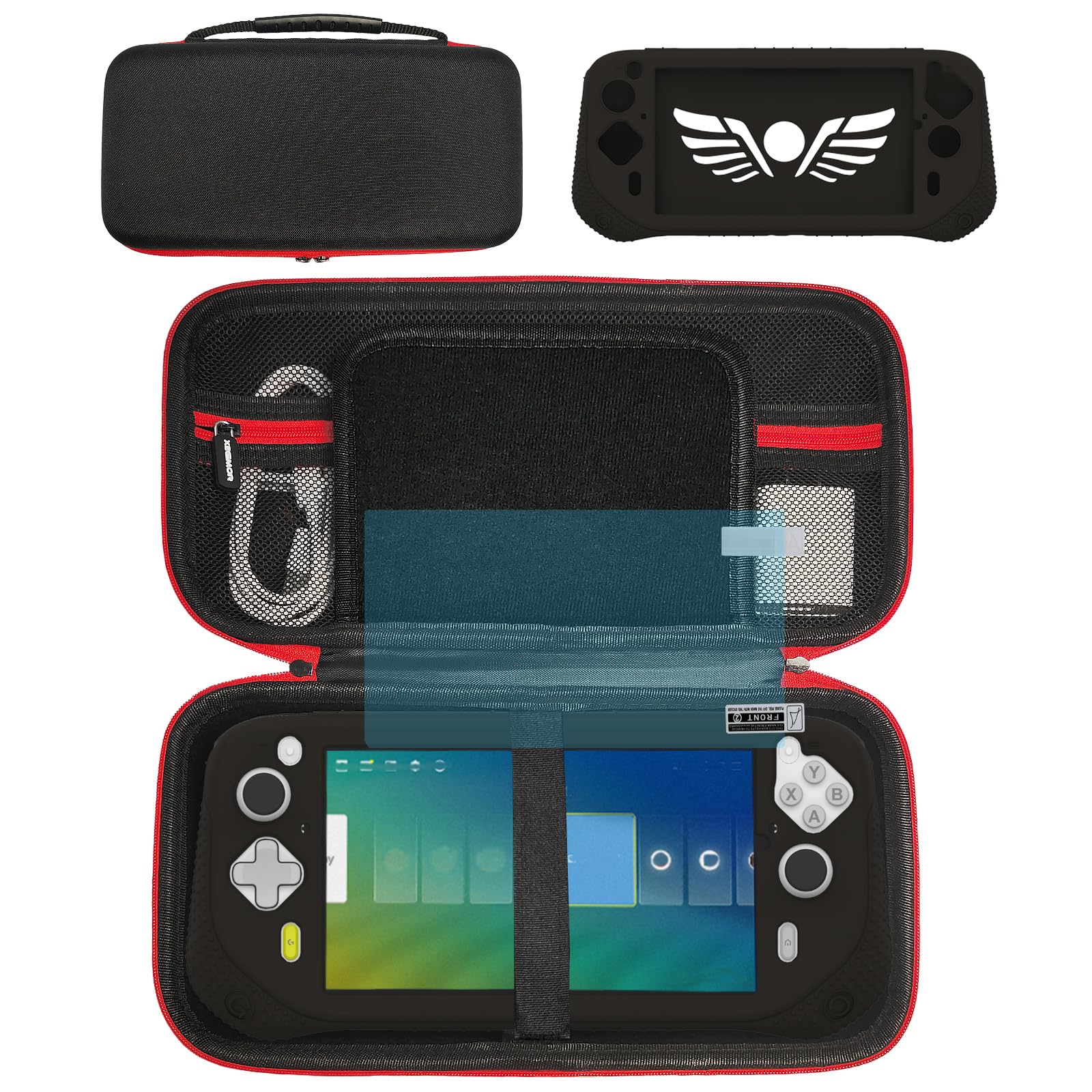 XEGIMOR Silicone Cover and Carrying Case for Logitech G Cloud Gaming Handheld with Screen Protector Black Console Accessories