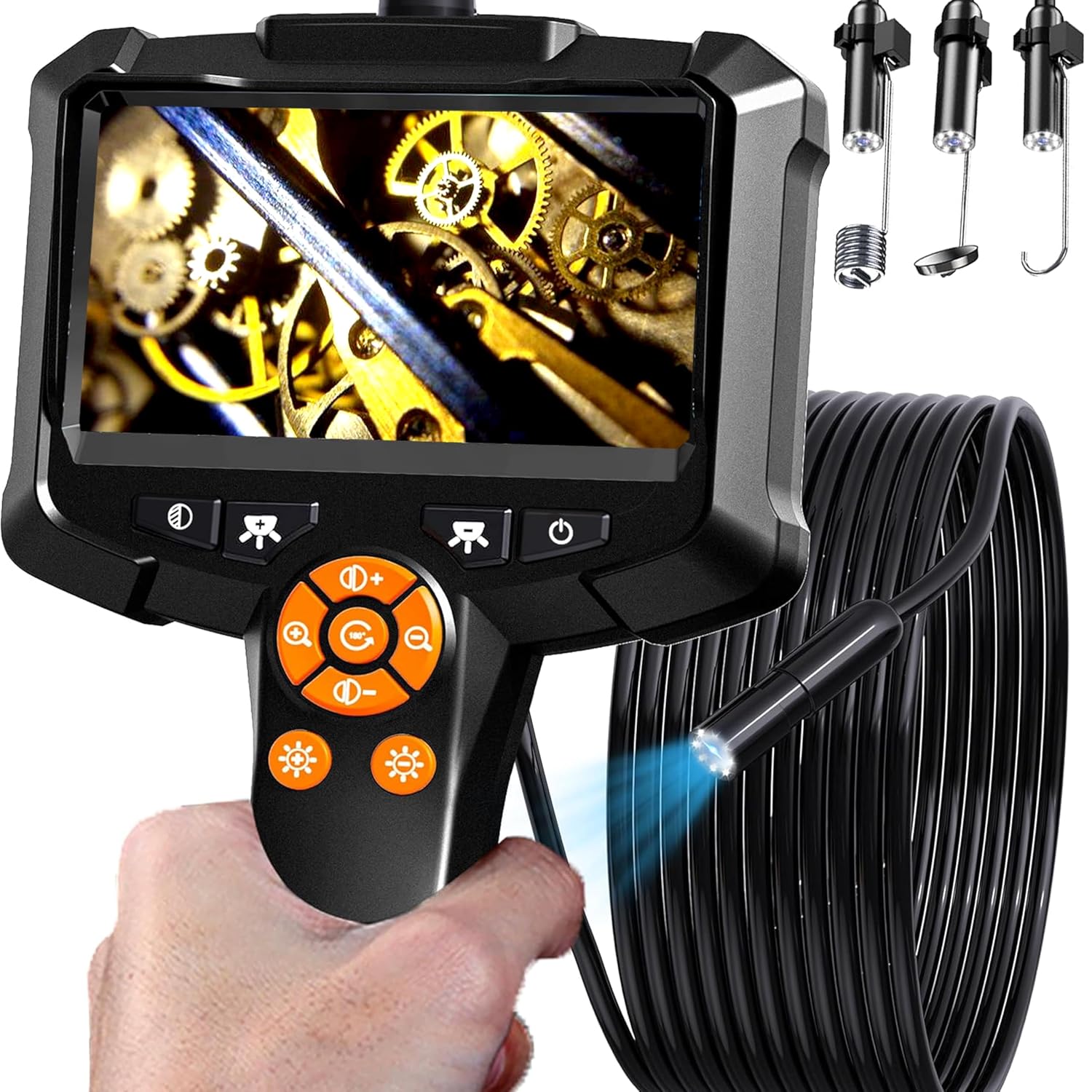 Daxiongmao Endoscope Camera 1080P HD with 8 LED Lights 4.3 Inch 16.4ft Waterproof Borescope Inspection Tools for Men - View 9 of 9
