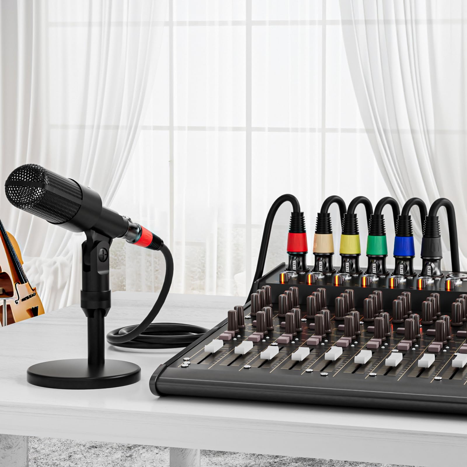 EBXYA 3ft XLR Cables 4-Pack - Male to Female Microphone Cable with Balanced Shielded Speaker Cable - View 6 of 6