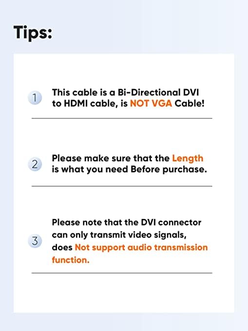 CableCreation CableCreation HDMI Male to DVI Female 0.5ft 10 Pack Bi-Directional Adapter for PC TV PS5 Xbox Switch Blue-ray - View 2 of 7