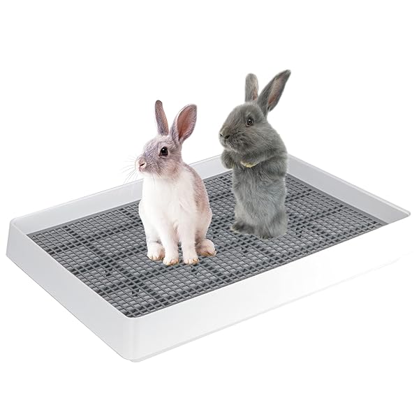 FHTONGE FHTONGE Extra Large Rabbit Litter Box Trainer Tray for Potty Training Rabbits and Small Pets with Grid Design for Easy Cleaning