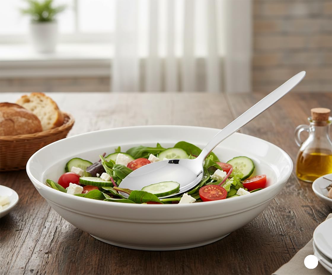 BNAZIND Kunz Spoon 2.5 Tbsp 18/10 Stainless Steel Chef Basting Quenelle Cooking Plating Dinner Serving Spoon 9 Inch Big Chef Gray - View 8 of 9