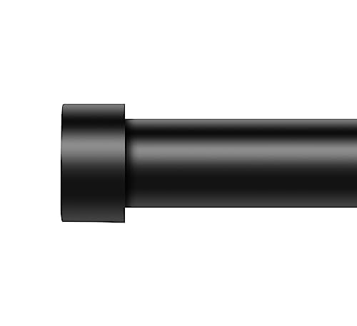 VOIIY VOIIY Adjustable Black Curtain Rods 48 to 84 Inch Modern Heavy Duty Drapery Rods with End Cap Design for Windows