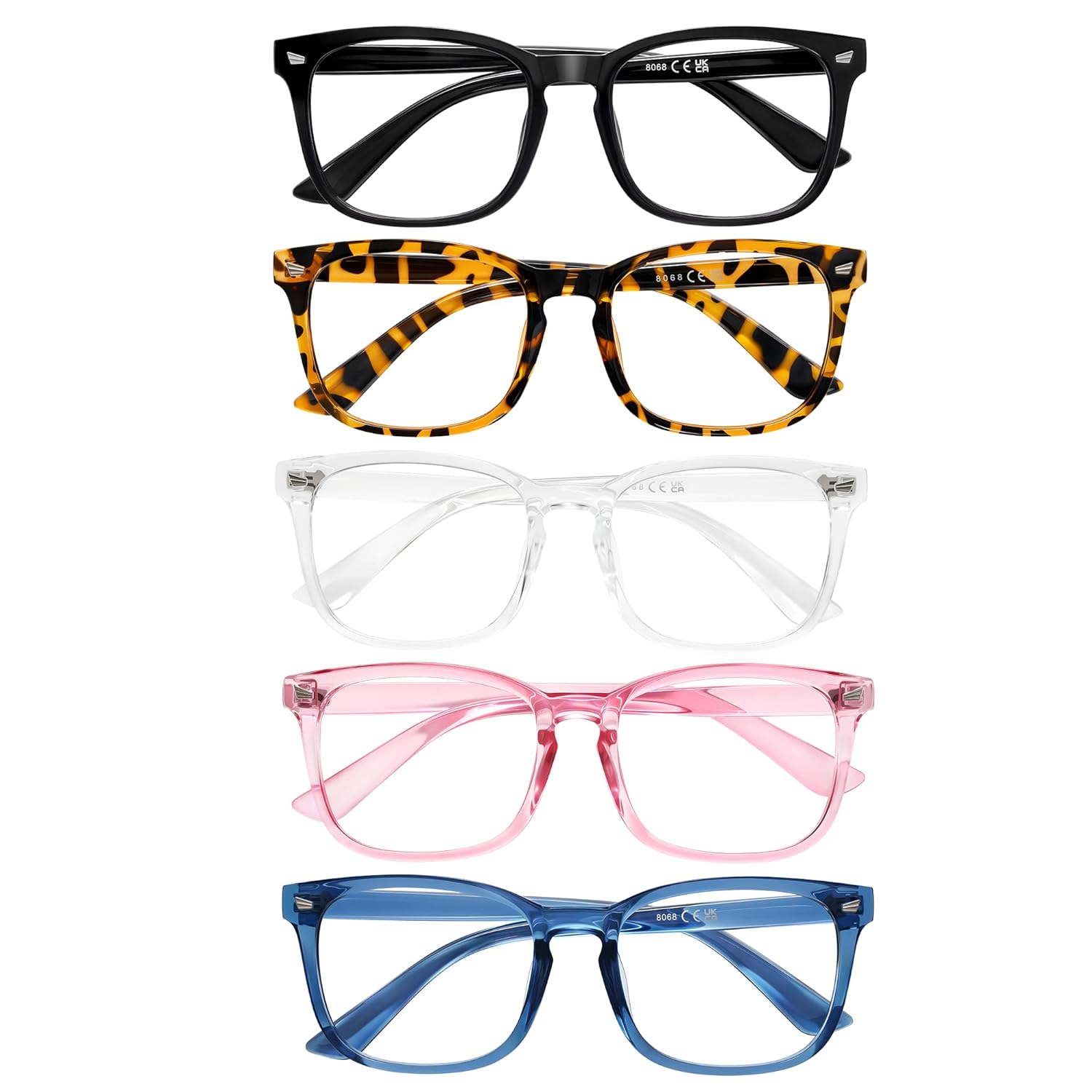 AIMISUV AIMISUV 5 Pack Reading Glasses for Men and Women Blue Light Blocking Multicolor 1.5x UV Protection